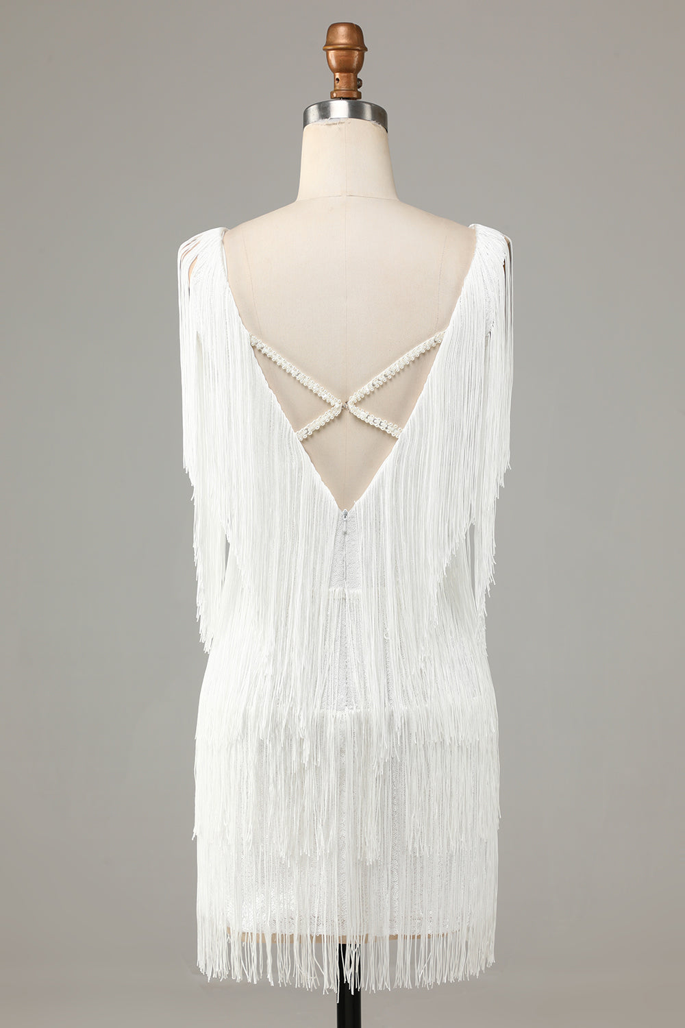 Pen V-hals Cross Back Mini Cocktailkjole med dusk
