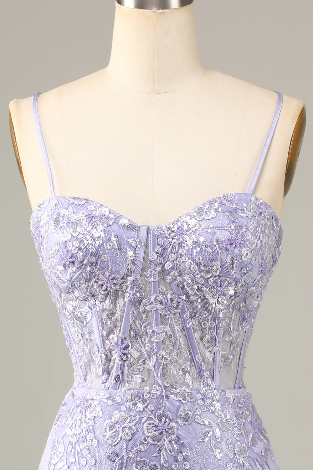 Pretty Bodycon Corset Cocktailkjole med blonder detalj