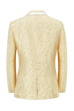 Champagne Sjal Lapel En knapp Jacquard Menns Prom Suits