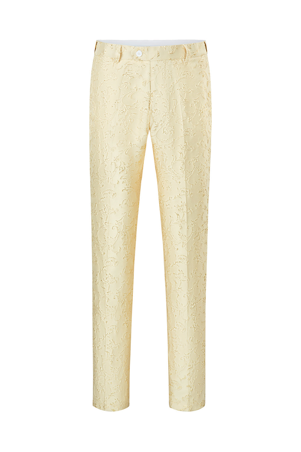 Champagne Sjal Lapel En knapp Jacquard Menns Prom Suits