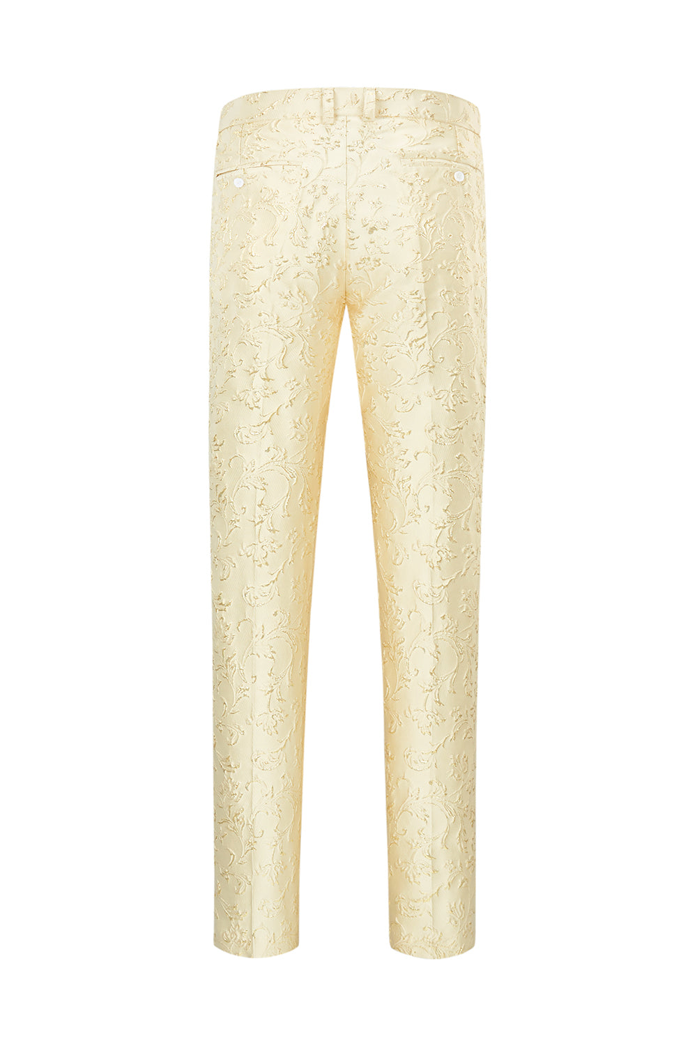 Champagne Sjal Lapel En knapp Jacquard Menns Prom Suits