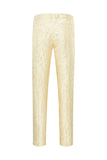 Champagne Sjal Lapel En knapp Jacquard Menns Prom Suits