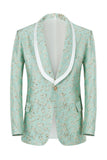 Mint Sjal Lapel En knapp Jacquard Menns Prom Suits
