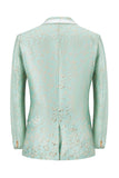 Mint Sjal Lapel En knapp Jacquard Menns Prom Suits