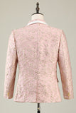 Champagne Sjal Lapel En knapp Jacquard Menns Prom Suits