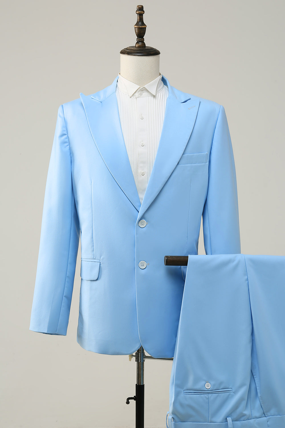 Peak Lapel Single Breasted Sky Blue Menns Prom Suits