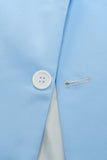 Peak Lapel Single Breasted Sky Blue Menns Prom Suits