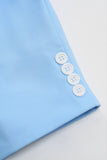 Peak Lapel Single Breasted Sky Blue Menns Prom Suits