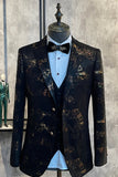 Mørkebrunt sjal jacquard Prom Blazer for menn