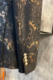 Mørkebrunt sjal jacquard Prom Blazer for menn