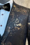 Mørkebrunt sjal jacquard Prom Blazer for menn