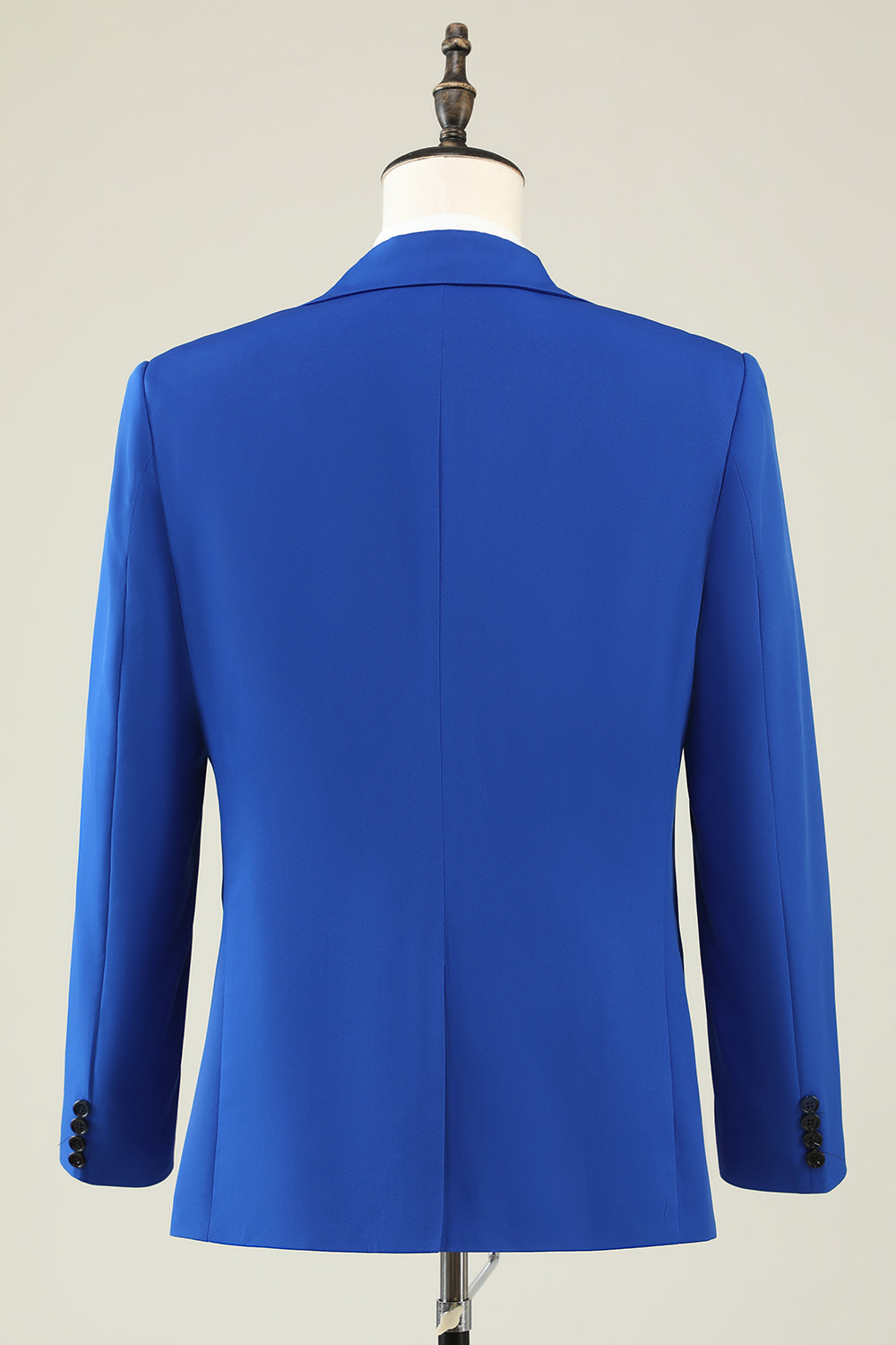 Slim Fit Peak Lapel One Button Blå herreballdrakter