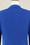 Slim Fit Peak Lapel One Button Blå herreballdrakter