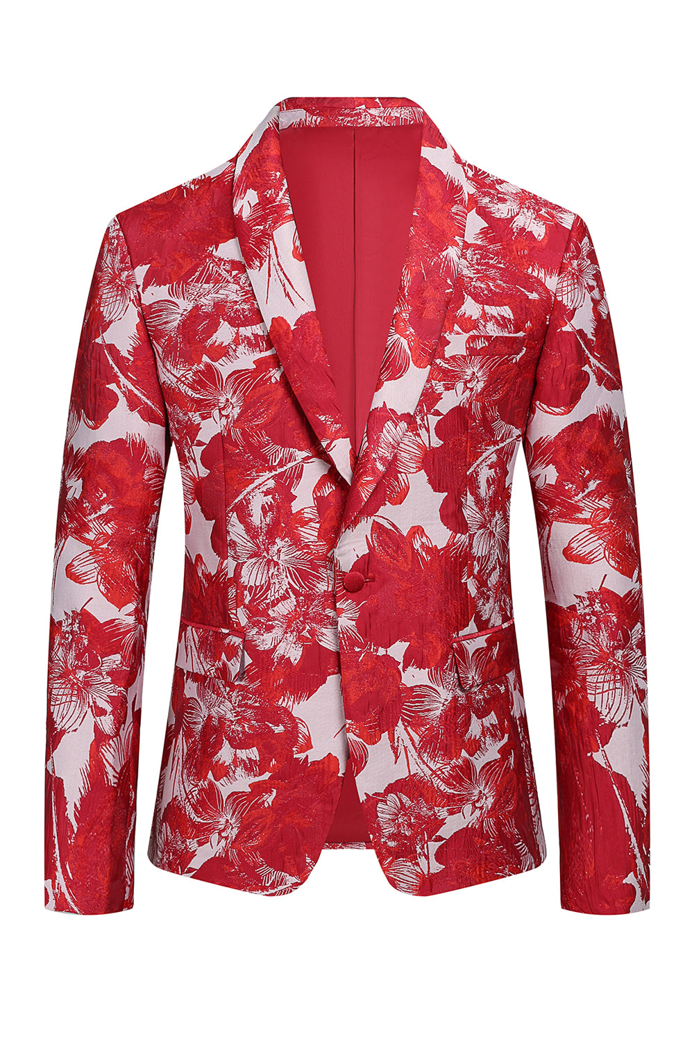 Red Floral Jacquard 2 Piece Menn Drakter
