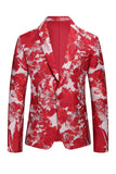 Red Floral Jacquard 2 Piece Menn Drakter