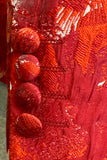 Red Floral Jacquard 2 Piece Menn Prom Suits