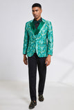 Green Peak Lapel 3 Piece Menns Wedding Suits