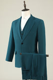 Mørkegrønn hakket lapel 3 stykke menns balldrakter