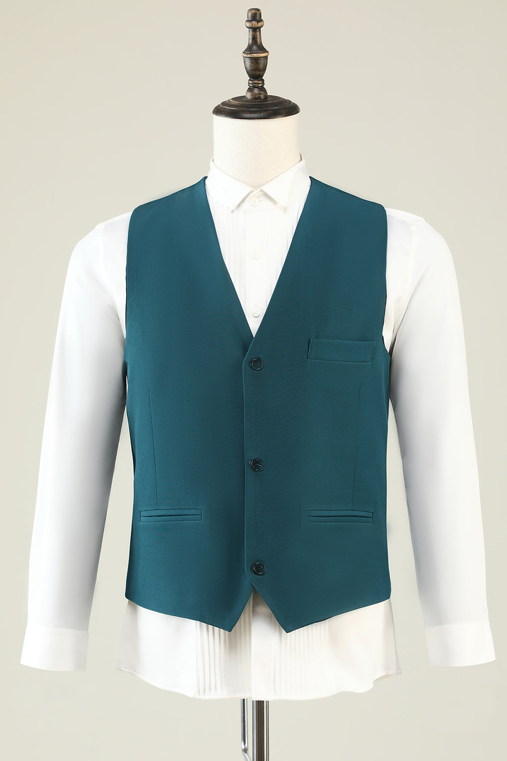 Mørkegrønn hakket lapel 3 stykke menns balldrakter
