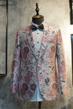 Rosa Floral Jacquard Sjal Lapel 2 Piece Prom Homecoming Suits