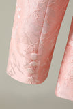 Lys rosa jacquard 2-delt sjal jawl lapel en knapp prom dresser