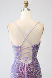 Sparkly Mermaid Light Purple Sequins Prom Dress med Slit