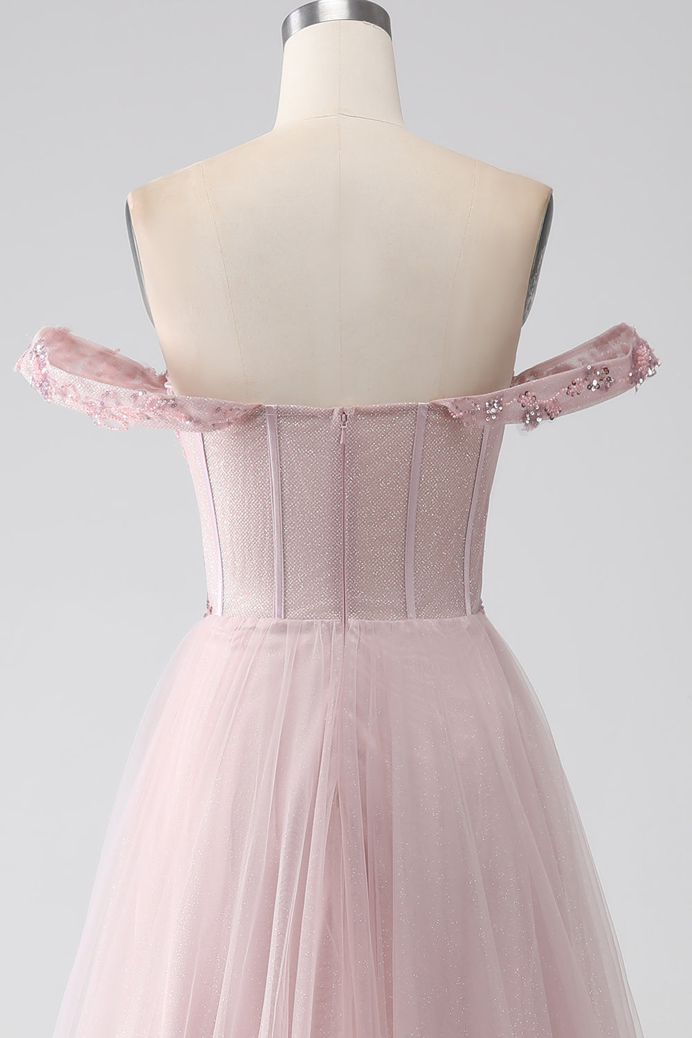 Av skulderen En Line Beaded Prom Dress med Slit