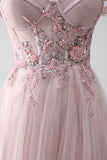 Av skulderen En Line Beaded Prom Dress med Slit