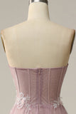 A Line Sweetheart Grey Purple Long Prom Dress med Appliques