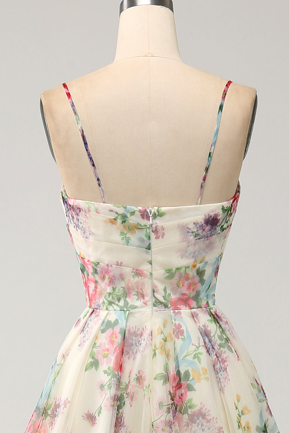 A-Line Flower Trykt Ivory Prom Dress med Slit