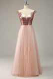 En linje av skulderen Blush Plus Size Prom kjole