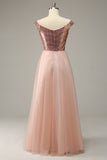 En linje av skulderen Blush Plus Size Prom kjole