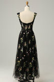 A Line Sweetheart Green Long Prom Dress med broderi