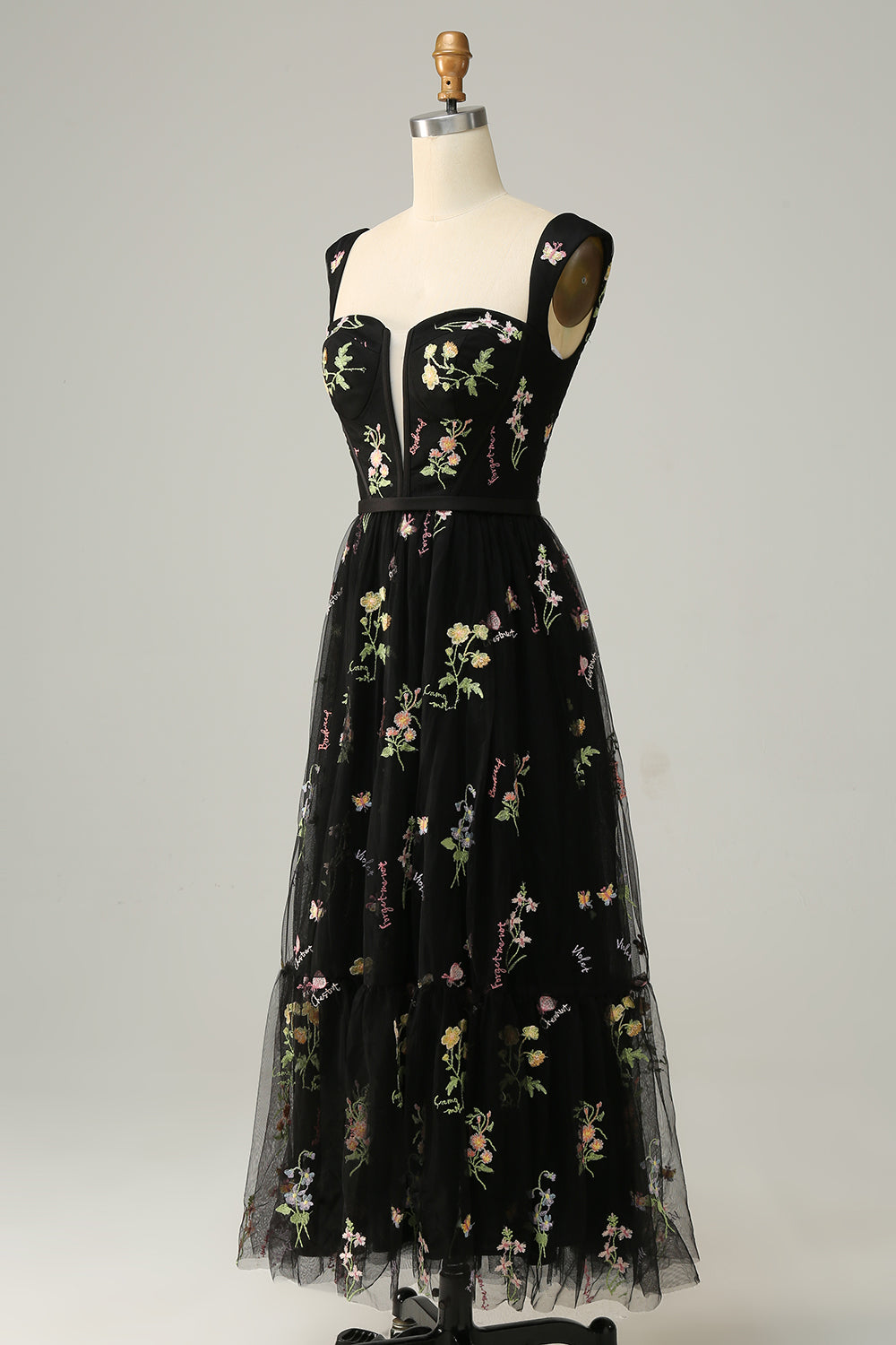A Line Sweetheart Green Long Prom Dress med broderi