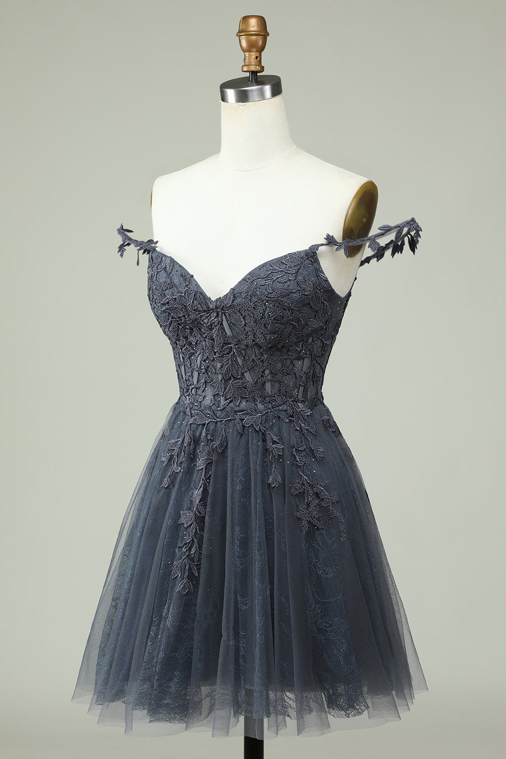 Cute A Line Spaghetti stropper Rosa Kort Homecoming kjole med Appliques