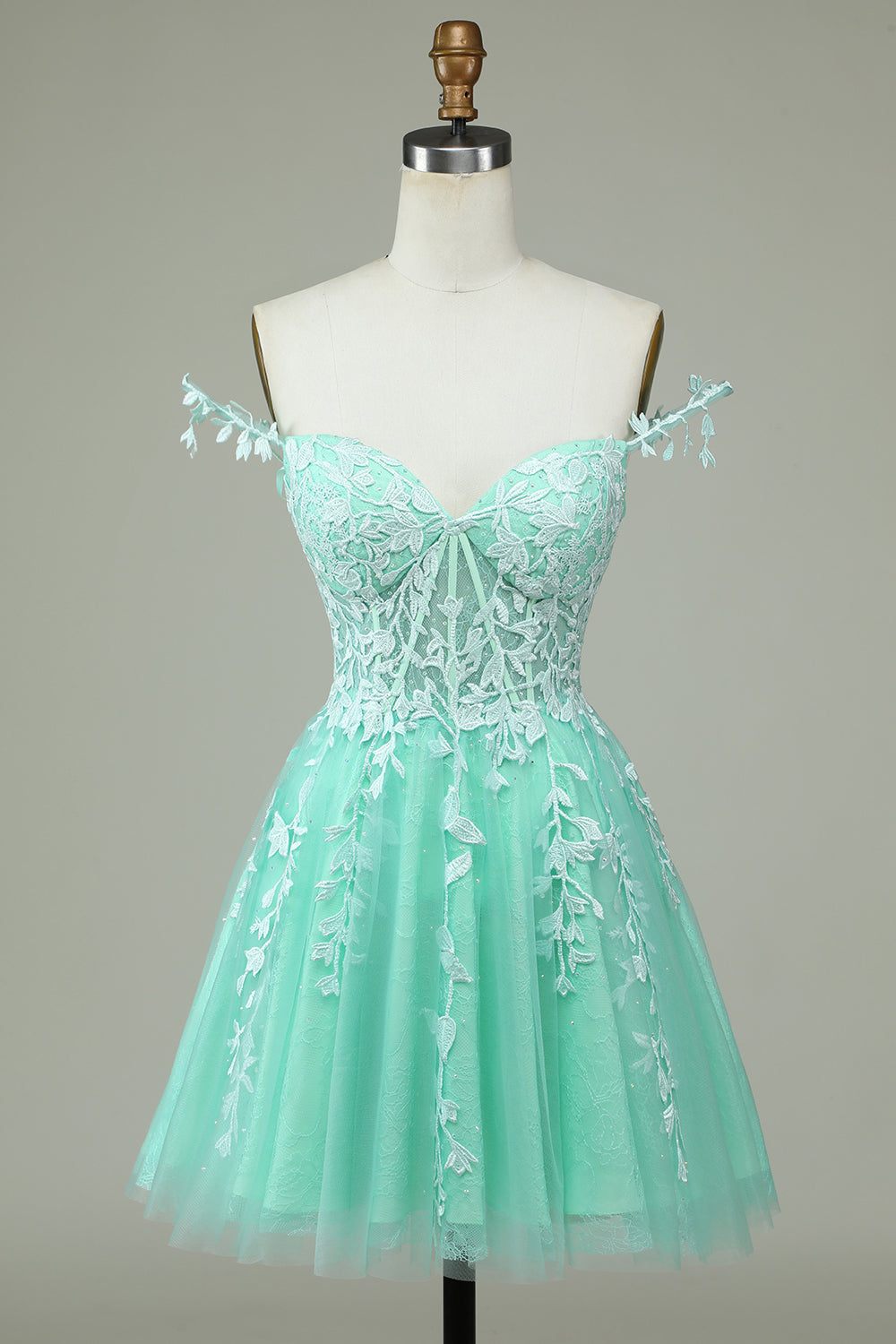 Cute A Line Spaghetti stropper Rosa Kort Homecoming kjole med Appliques