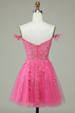 Cute A Line Spaghetti stropper Mint Short Homecoming kjole med Appliques