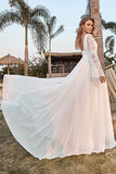 Elfenben blonder Chiffon trompet ermet Boho brudekjole