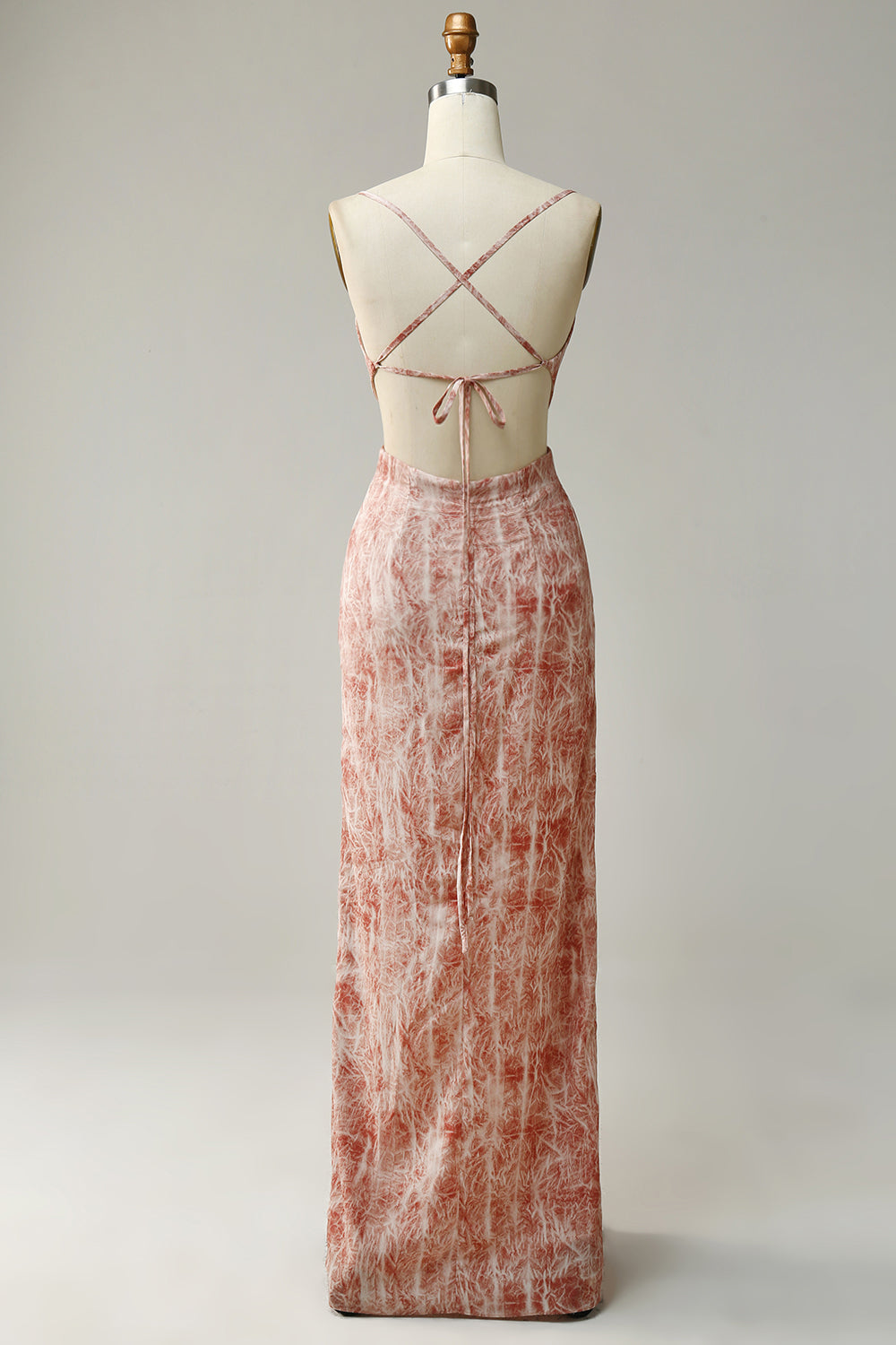 Slire Spaghetti stropper Blush Long brudepike kjole med delt front