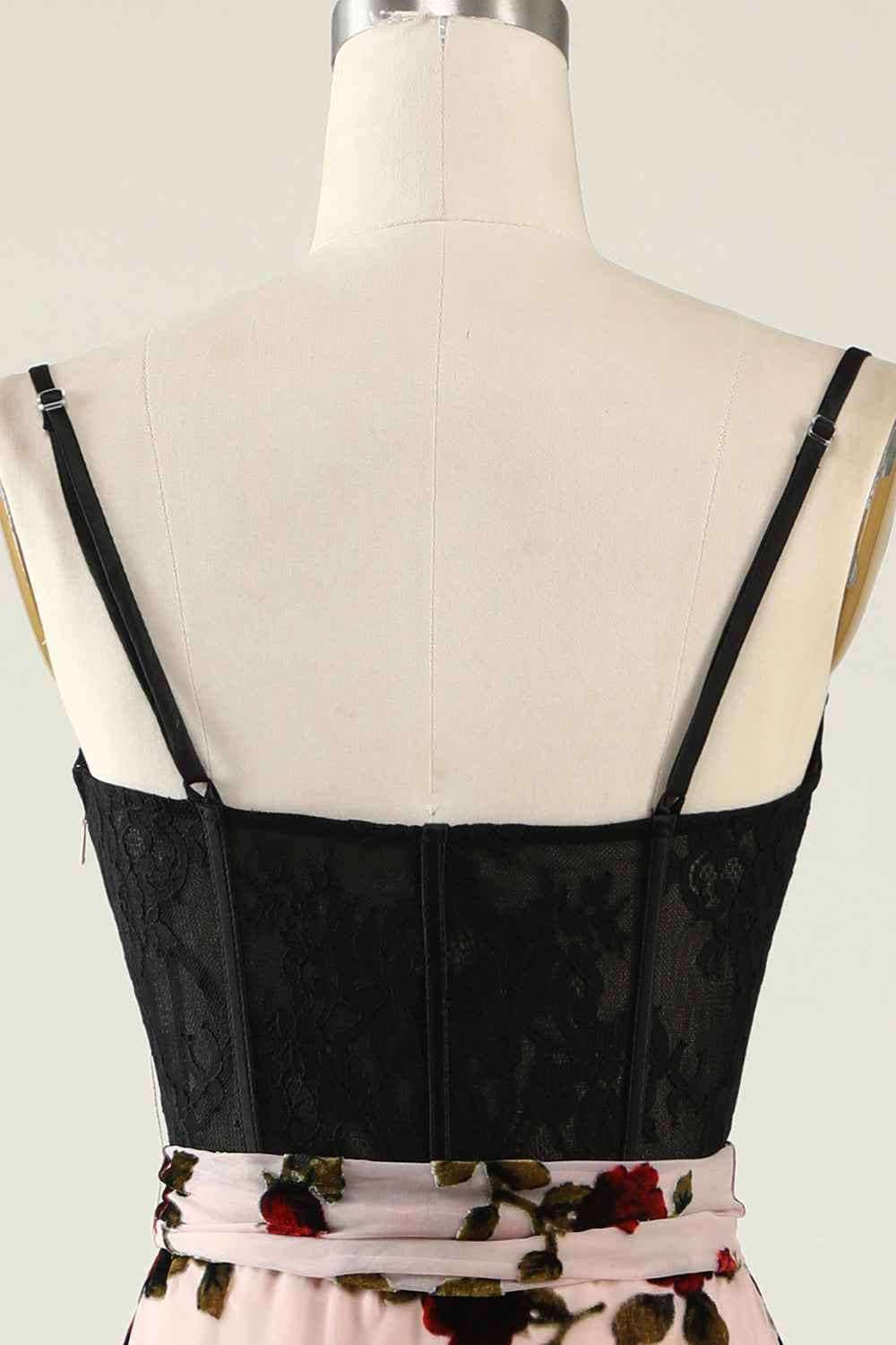 Floral Spaghetti stropper Prom kjole med Slit