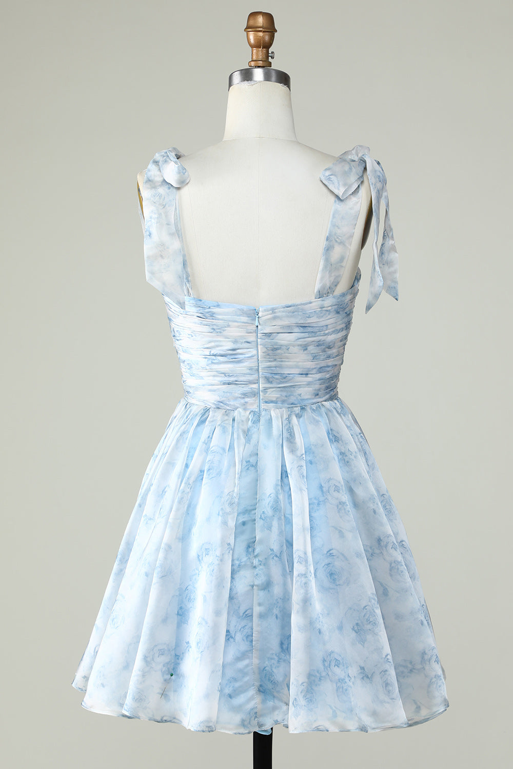 Blå A Line Spaghetti stropper Homecoming Dress