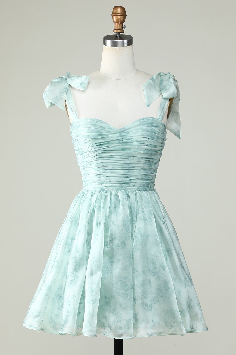Blå A Line Spaghetti stropper Homecoming Dress