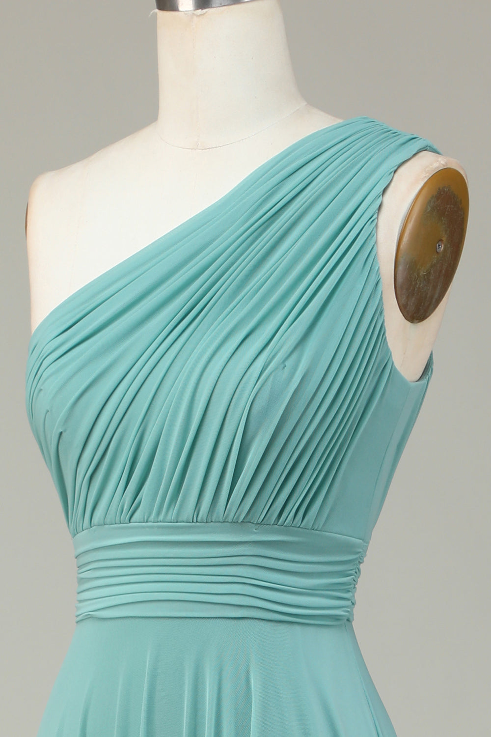 A-linje en skulder sjøglass lang brudepike kjole