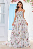 Beauty A Line Sweetheart Ivory Long brudekjole med broderi