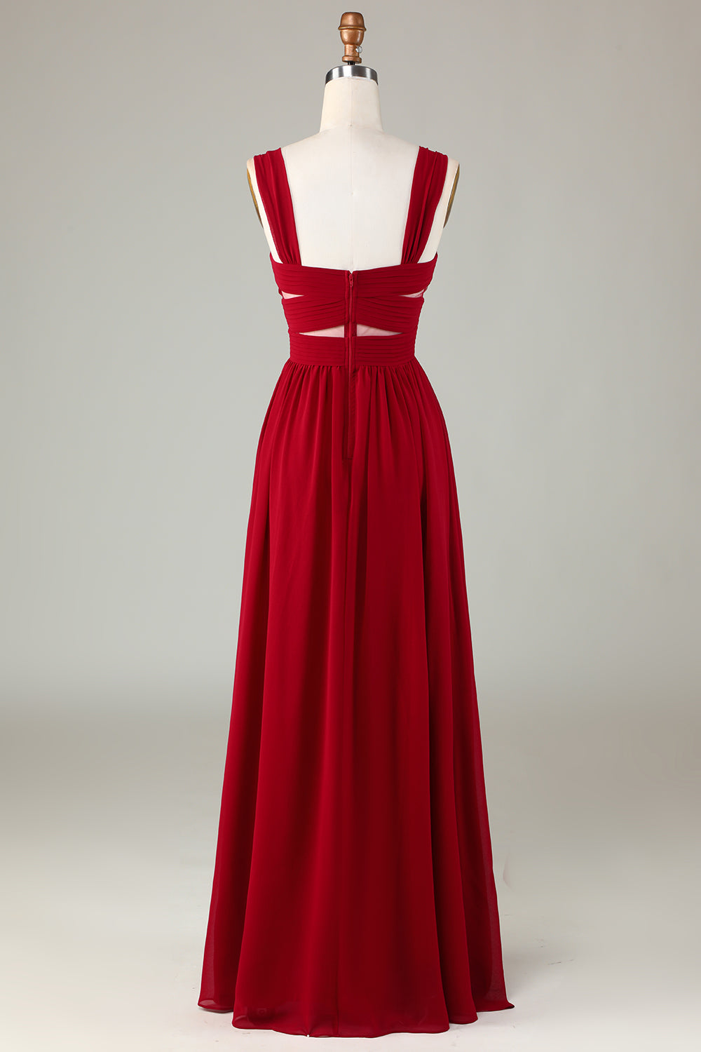 Burgund Cut Out A Line Long brudepike kjole