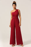 Burgunder Chiffon Konvertible brudepike jumpsuits