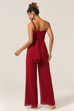 Burgunder Chiffon Konvertible brudepike jumpsuits