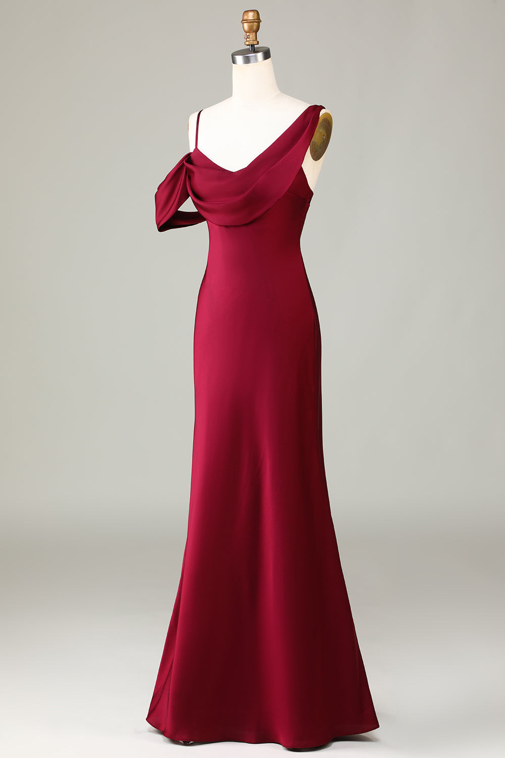 Havfrue ermeløs Cabemet lang brudepike kjole