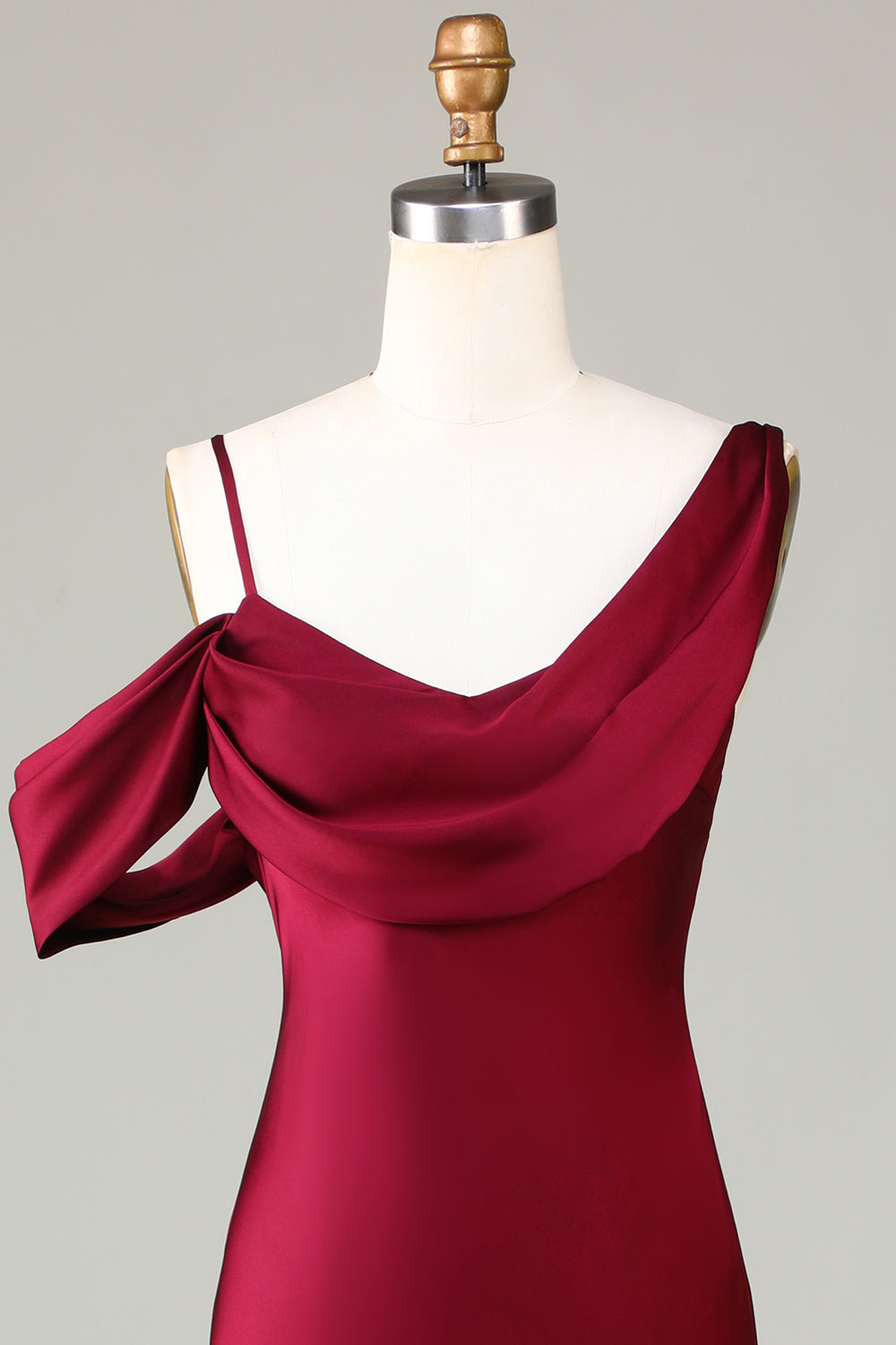 Havfrue ermeløs Cabemet lang brudepike kjole