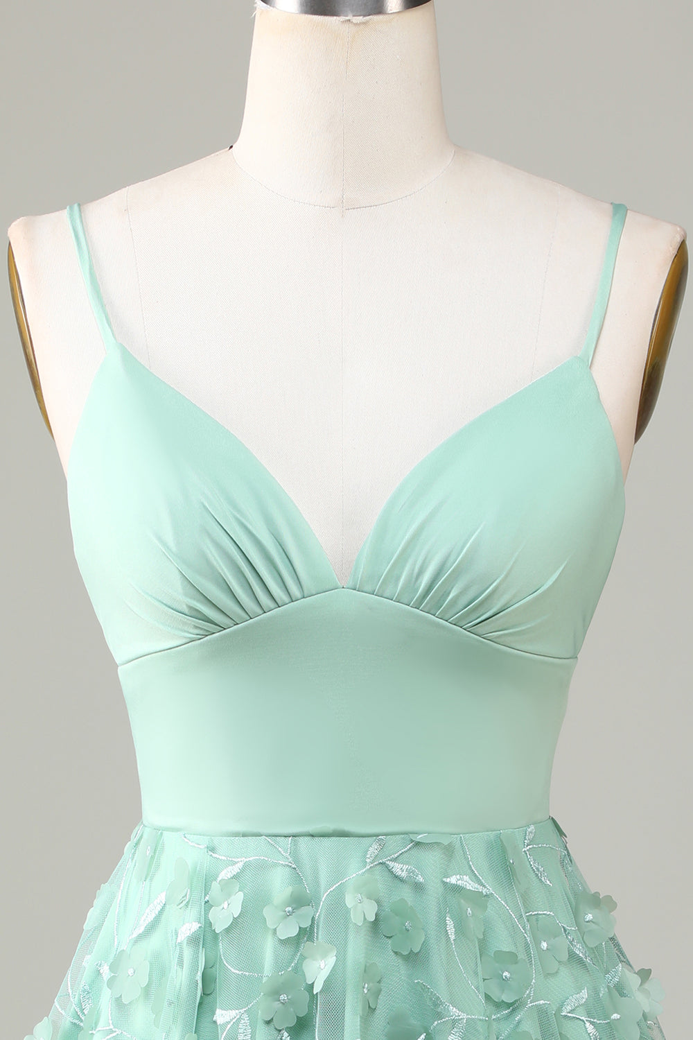 A-Line Spaghetti stropper Kort brudepike kjole med Appliques